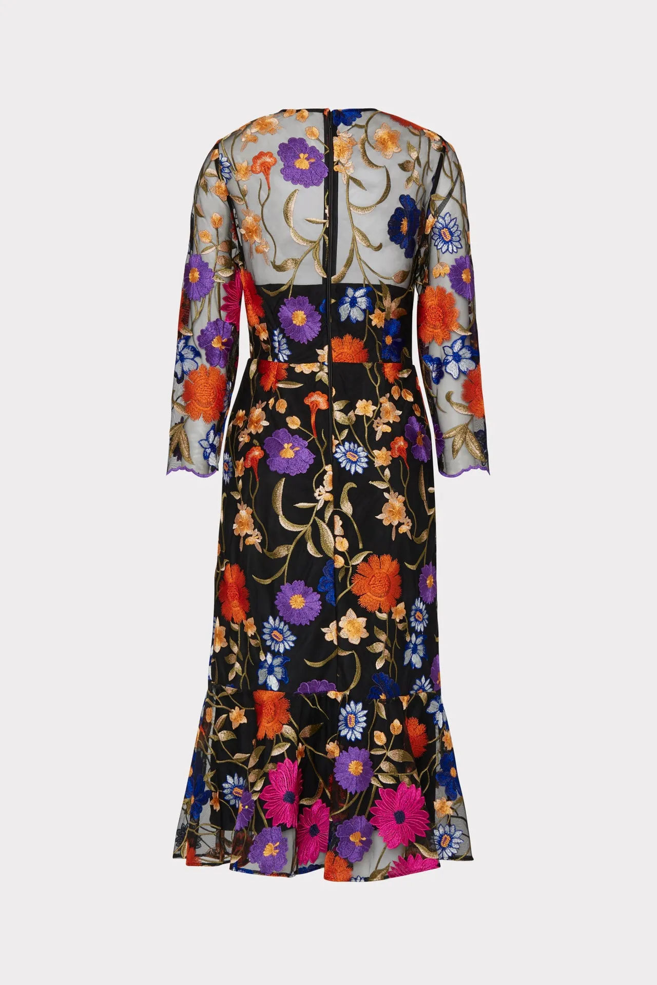 Rosalind Fall Foliage Embroidery Dress