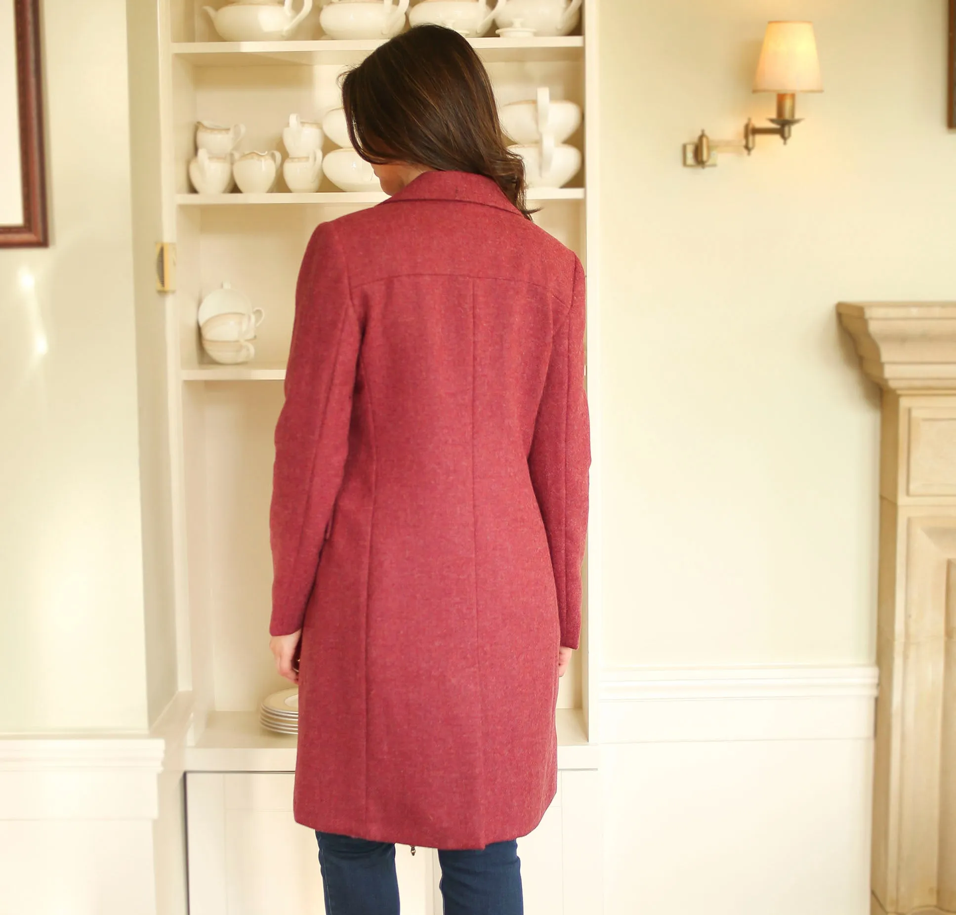 Rose Aisling Donegal Tweed Knee Coat