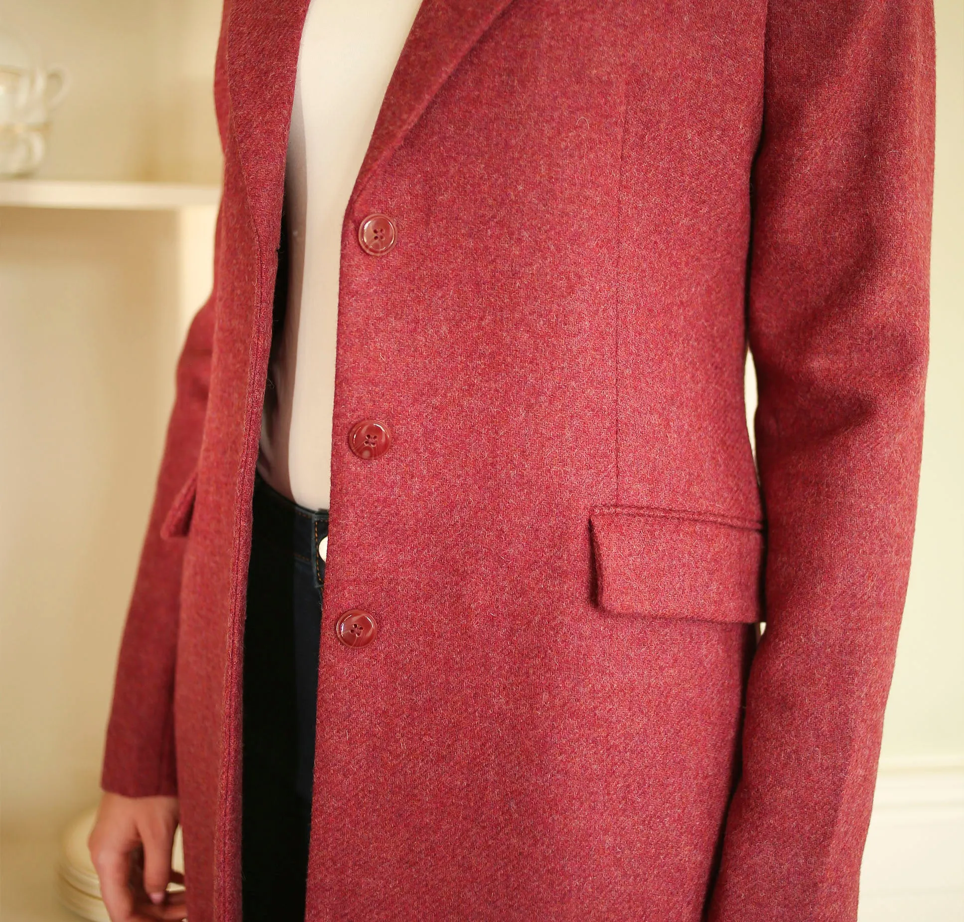 Rose Aisling Donegal Tweed Knee Coat