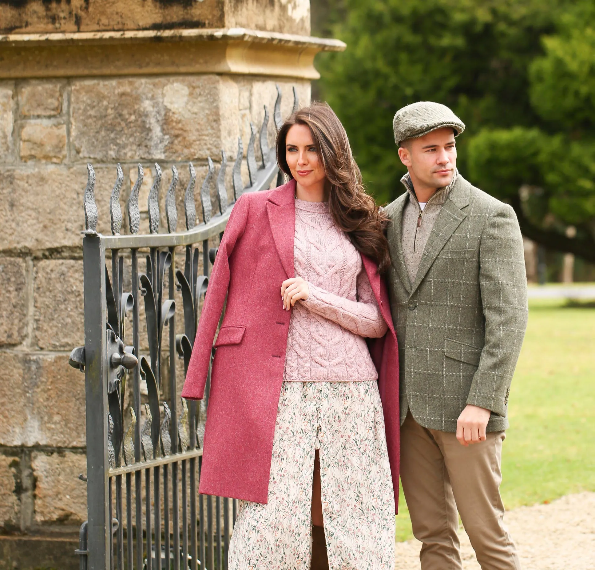 Rose Aisling Donegal Tweed Knee Coat