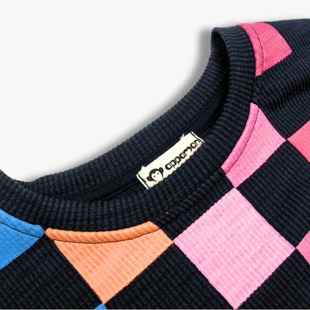 Ruby Sweatshirt | Navy Checkerboard