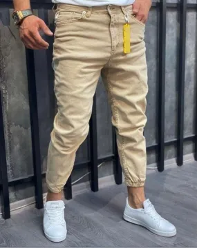 Sneakerjeans Beige Jogger Jeans DD03