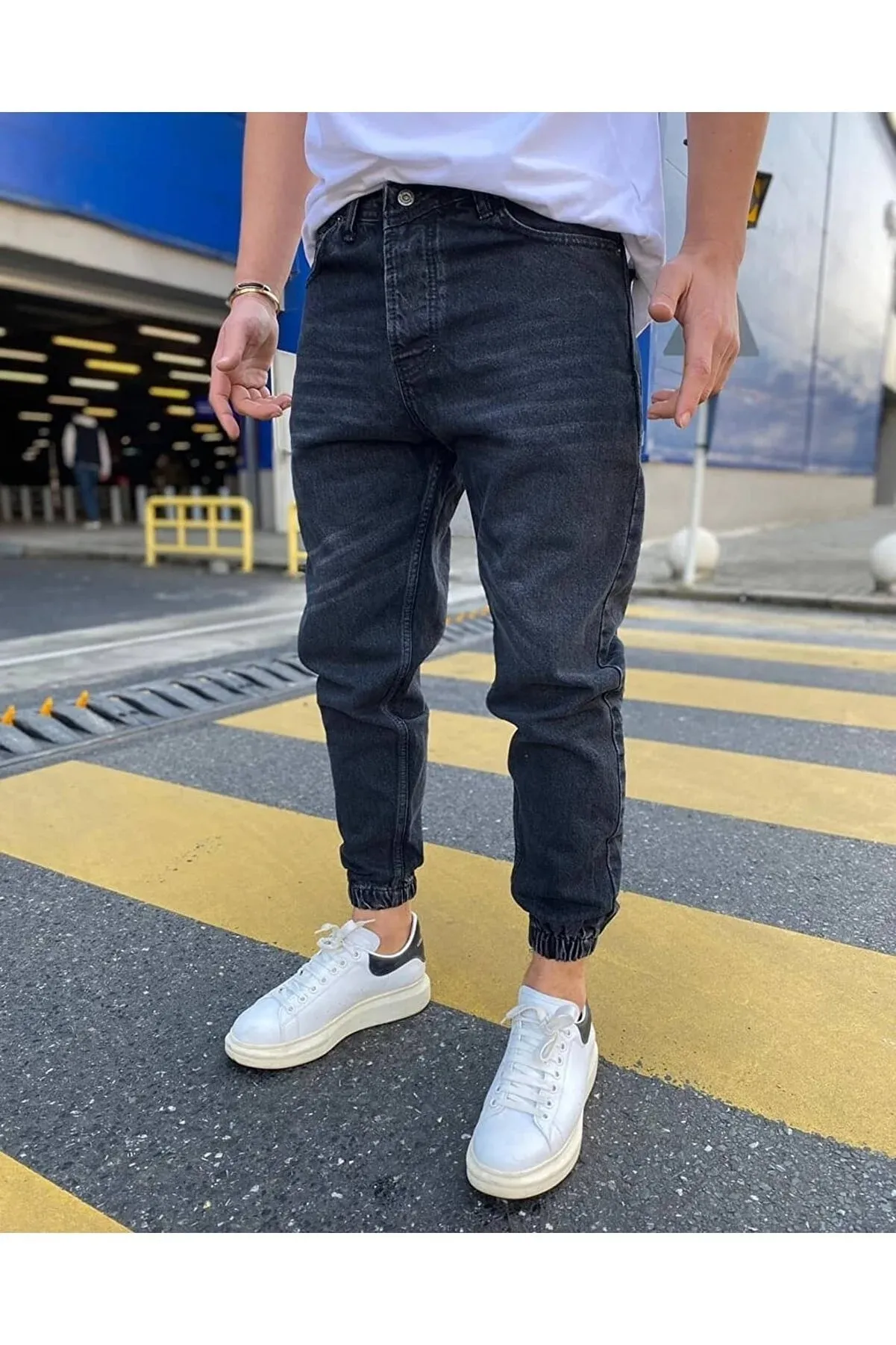 Sneakerjeans Black Jogger Jeans NS052