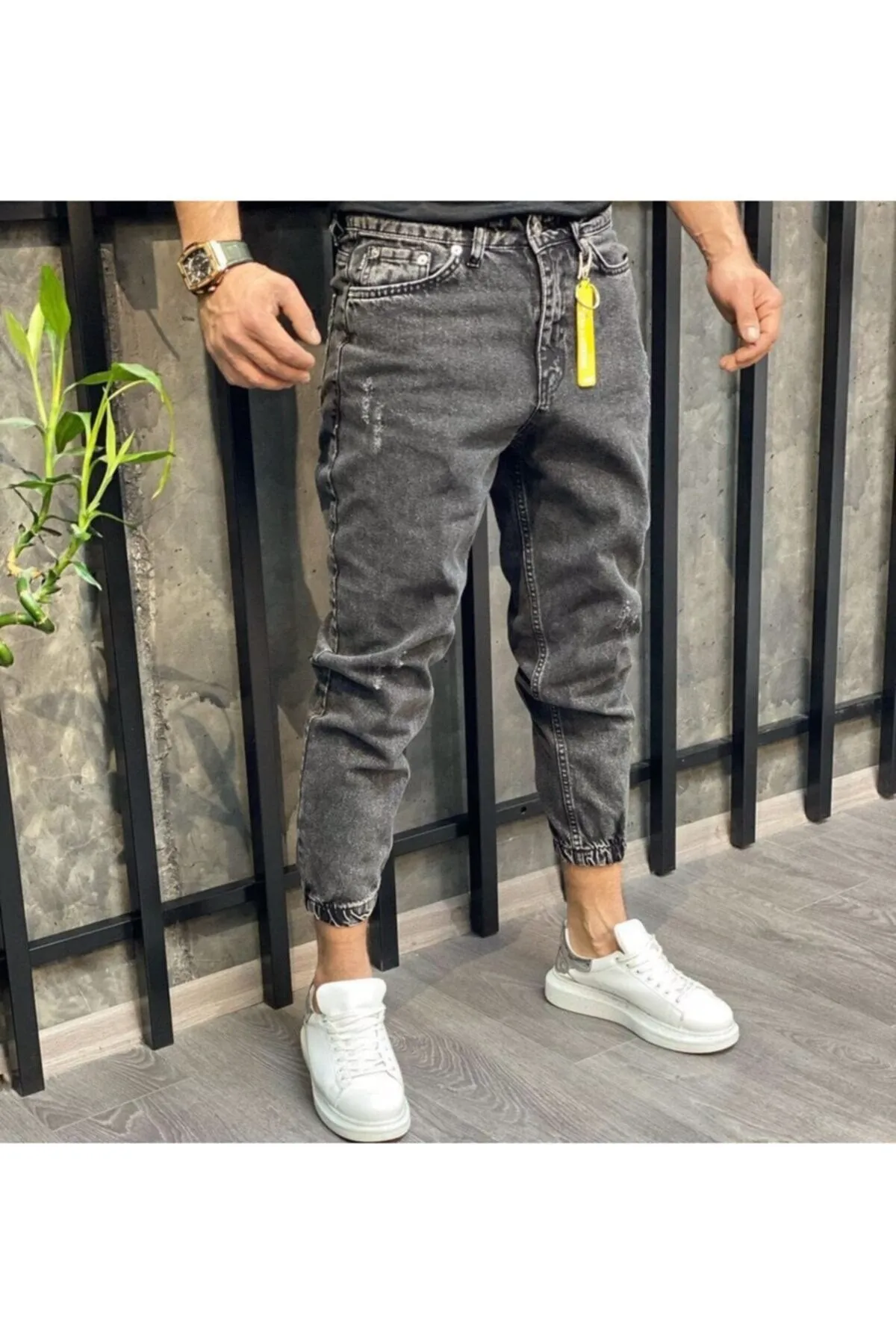 Sneakerjeans Black Ripped Jogger Jeans NS056