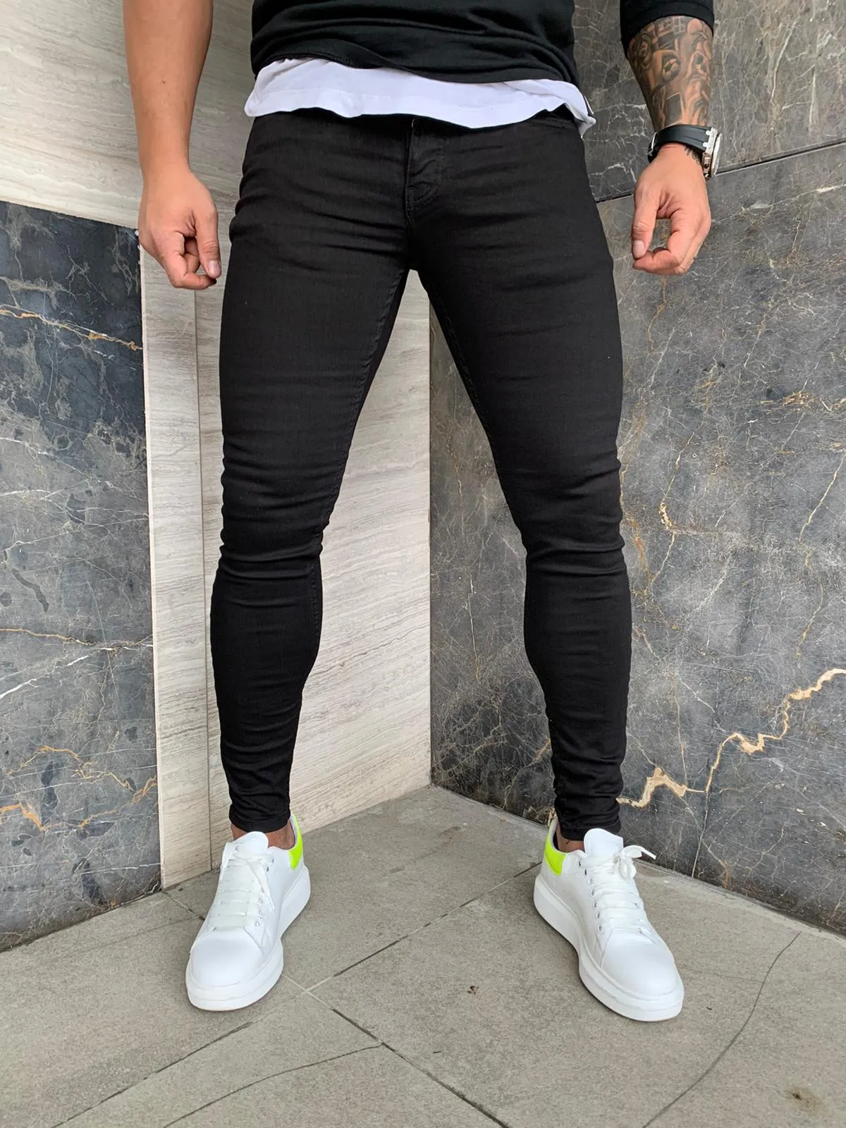 Sneakerjeans Black Skinny Jeans DP118