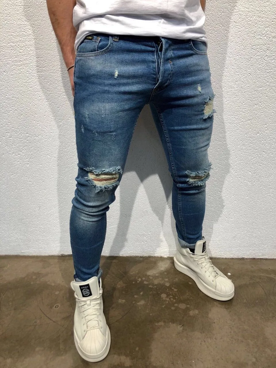 Sneakerjeans Blue Ripped Jeans B88