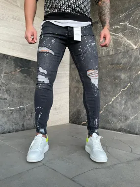 Sneakerjeans Blue Ripped Jeans DP137