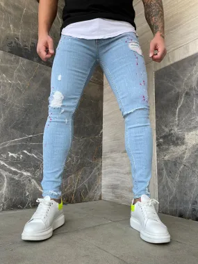 Sneakerjeans Blue Ripped Jeans DP147