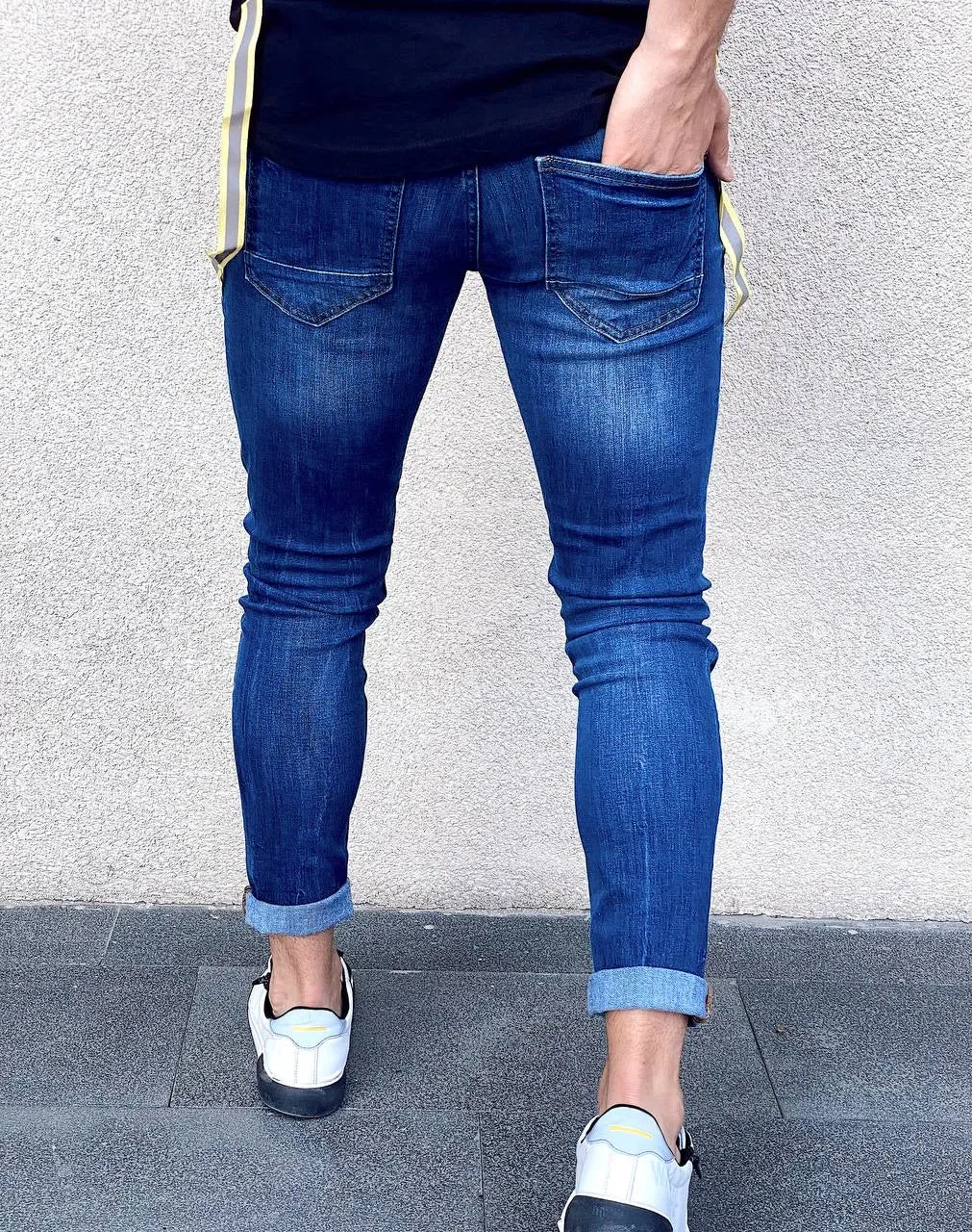 Sneakerjeans Blue Ripped Skinny Jeans AY077