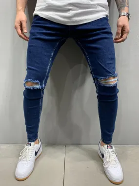 Sneakerjeans Blue Skinny Ripped Jeans AY871