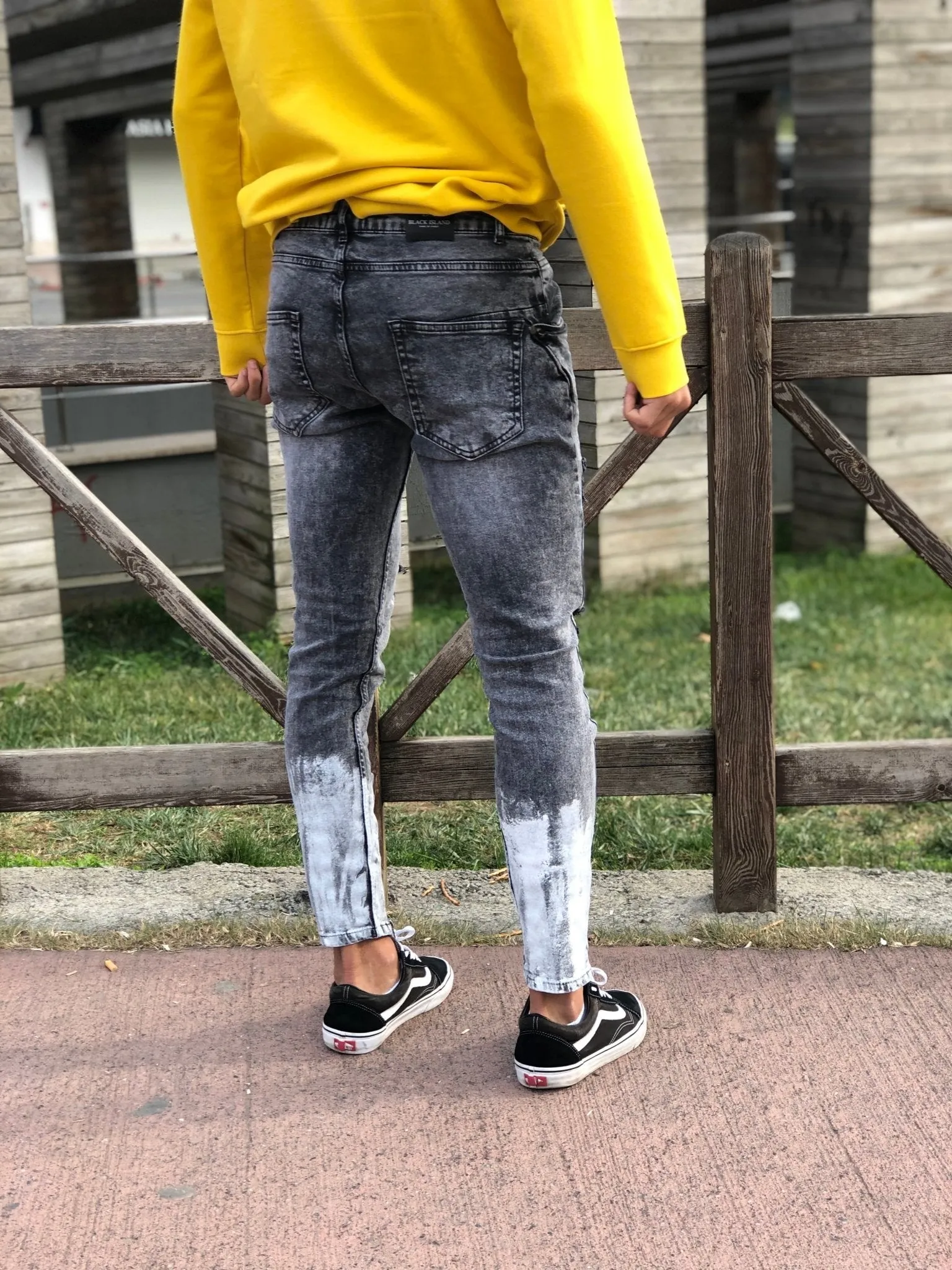 Sneakerjeans - Double Colour Ripped Skinny Jeans B159