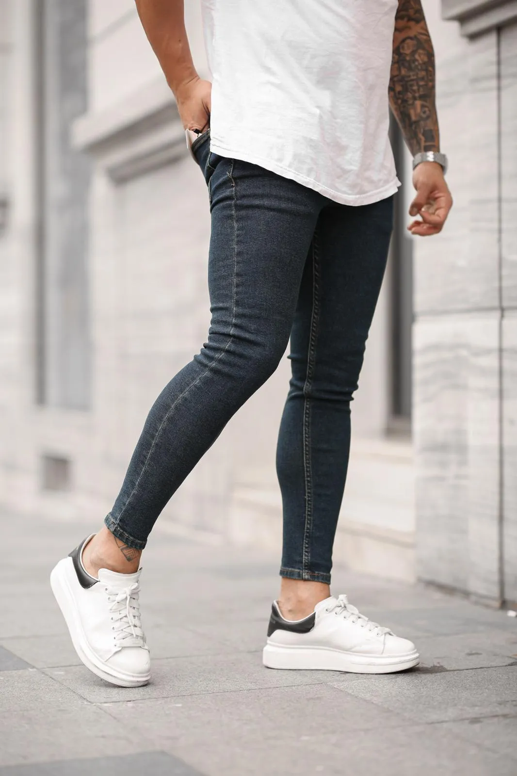 Sneakerjeans Navy Skinny Jeans DP32