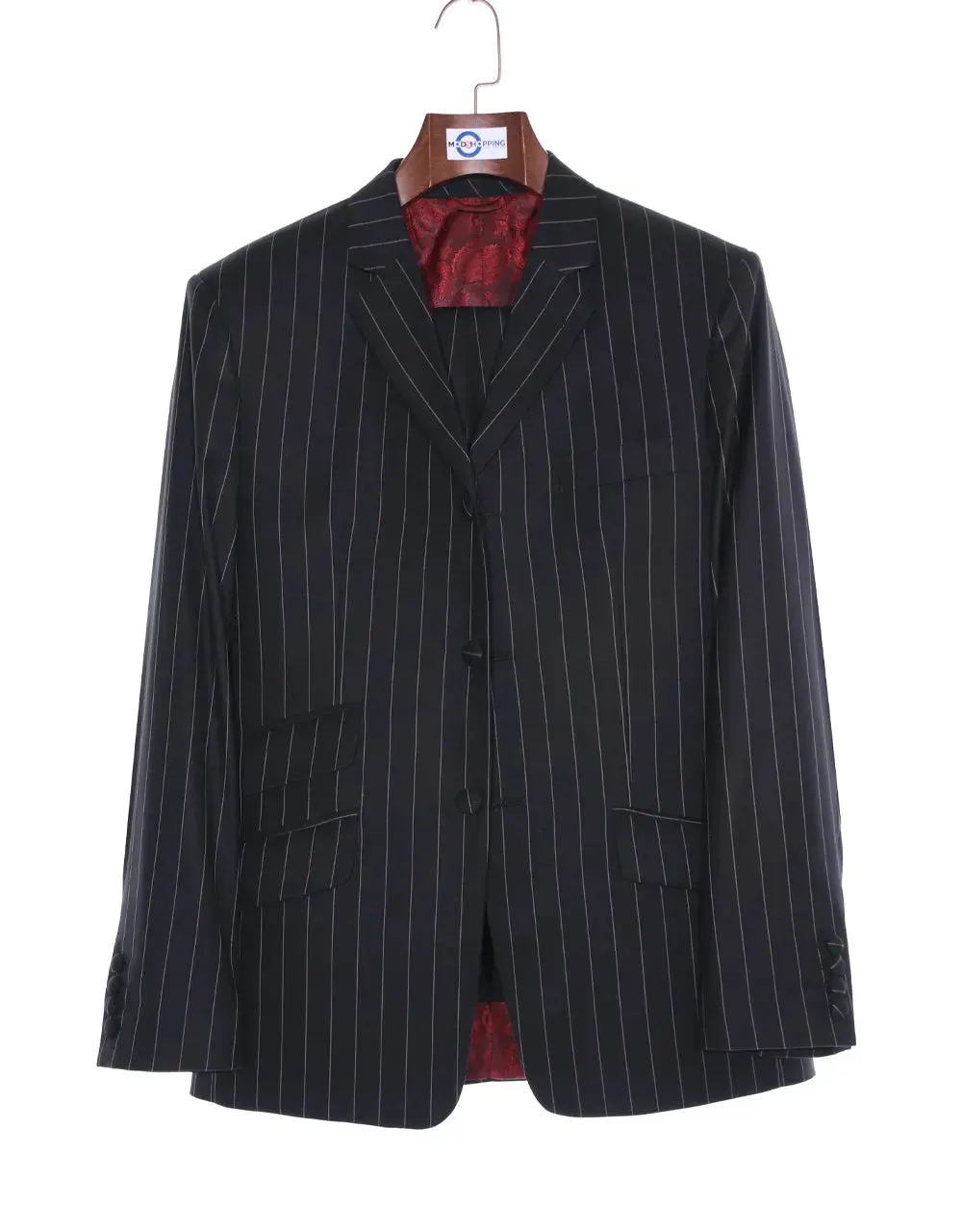 Stripe Suit | Black and White Pinstripe Suit