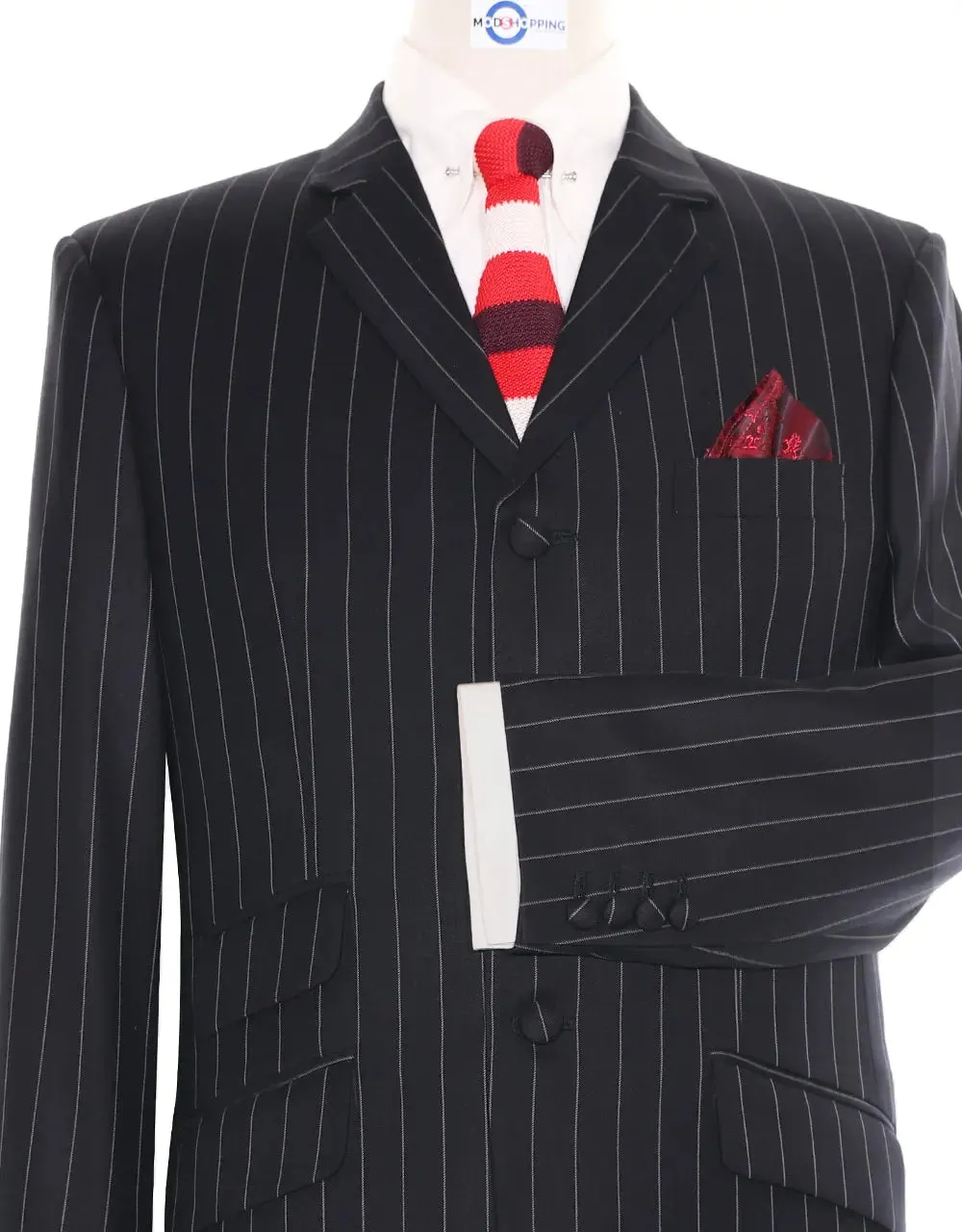 Stripe Suit | Black and White Pinstripe Suit