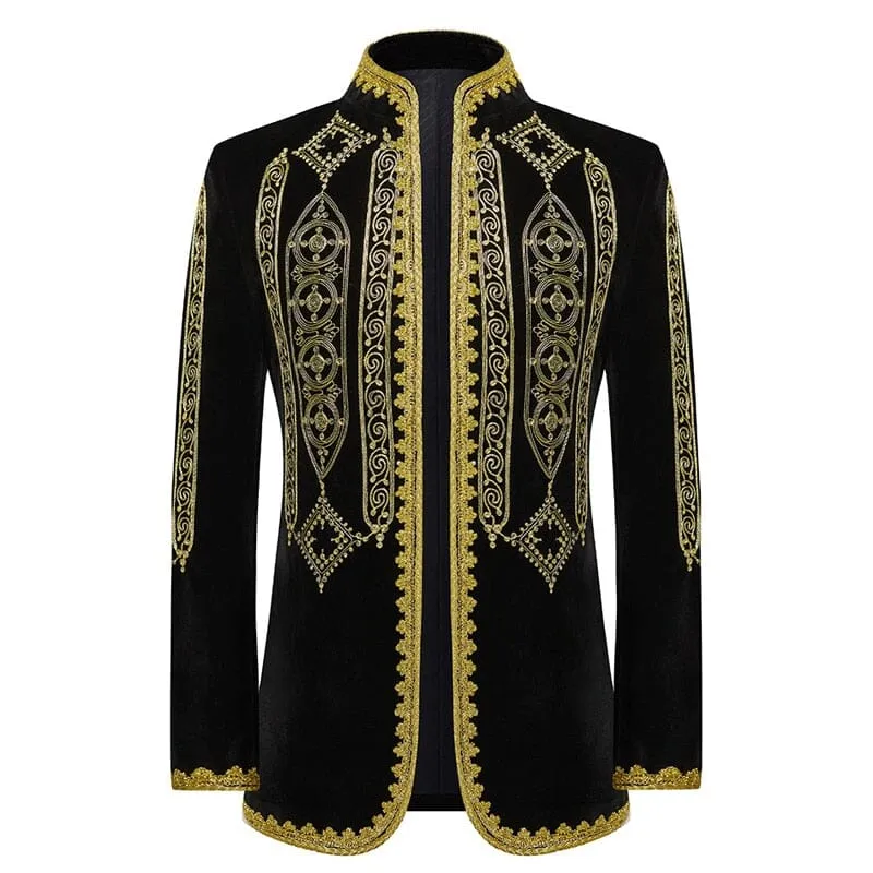 The Florence Velvet Mandarin Collar Jacket