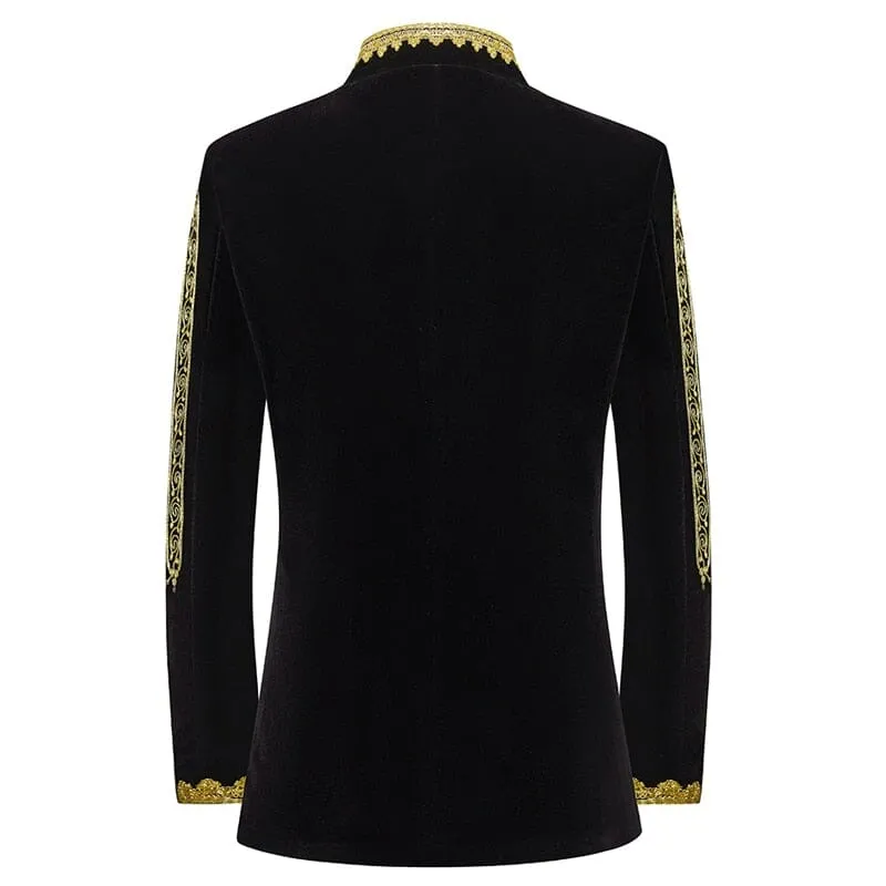 The Florence Velvet Mandarin Collar Jacket