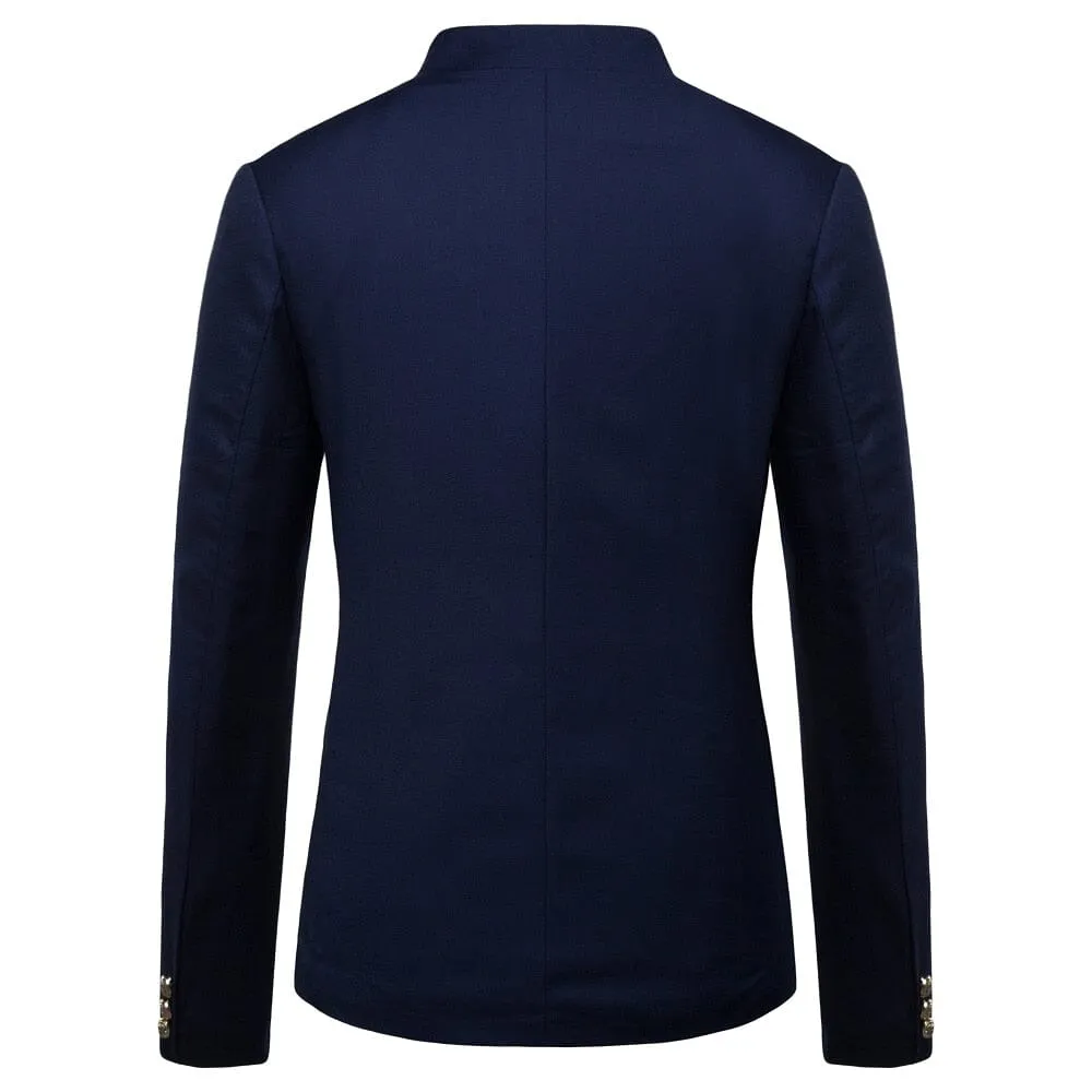 The Navid Slim Fit Mandarin Collar Blazer Suit Jacket - Multiple Colors