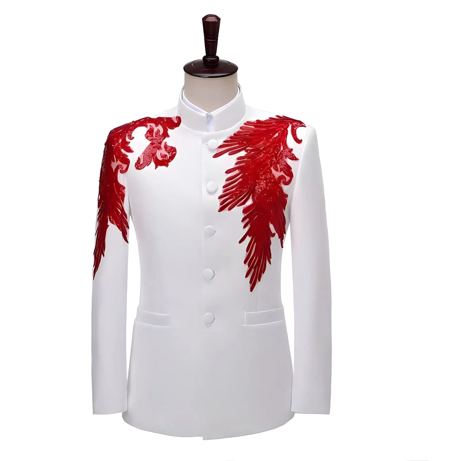 The Palms Embroidered Mandarin Collar Jacket - Multiple Colors