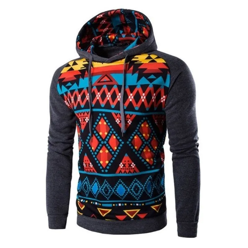 Tribal Colorful Geometric Print Hoodie