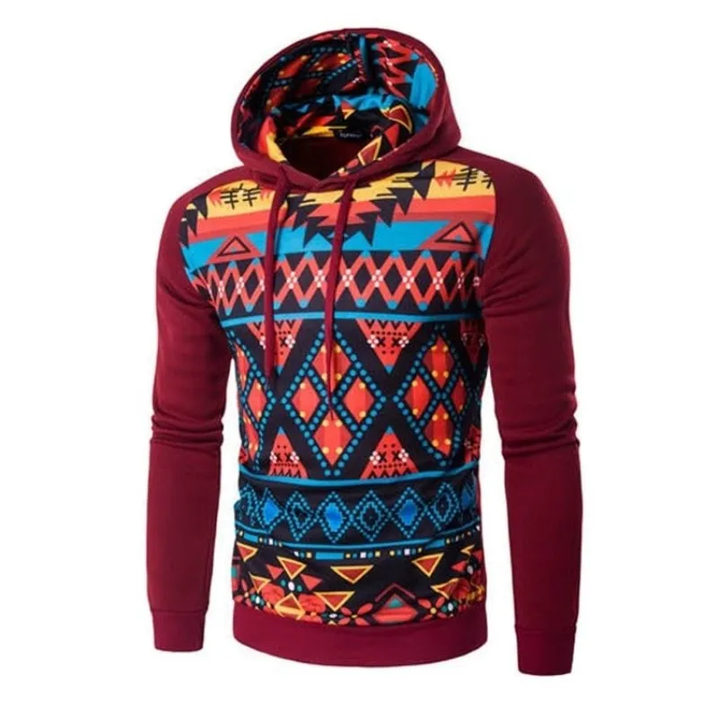 Tribal Colorful Geometric Print Hoodie