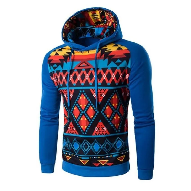 Tribal Colorful Geometric Print Hoodie