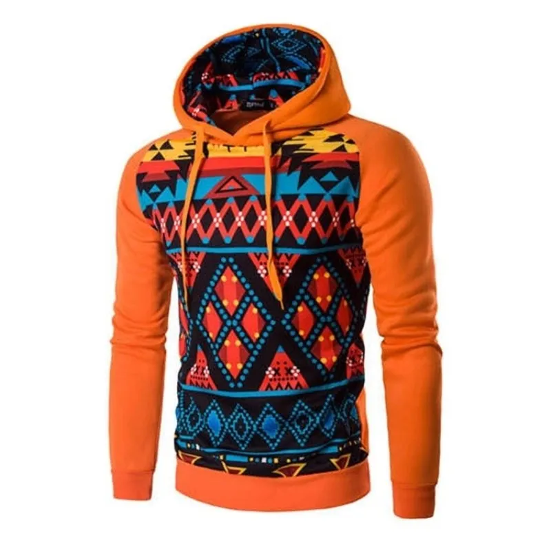 Tribal Colorful Geometric Print Hoodie