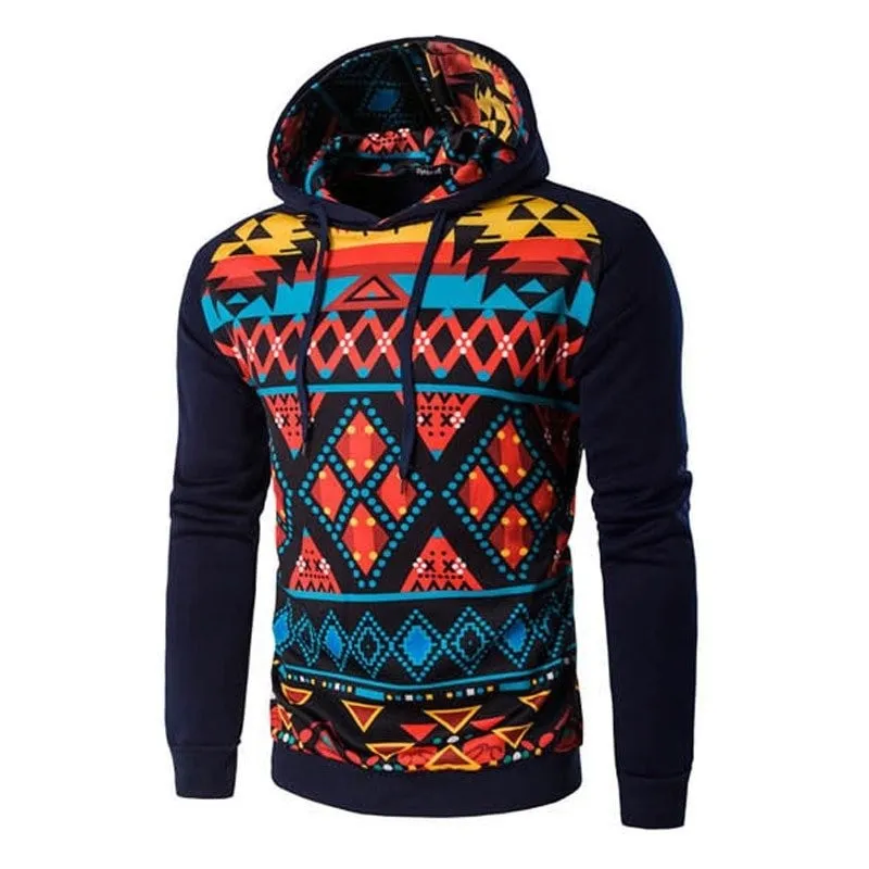 Tribal Colorful Geometric Print Hoodie