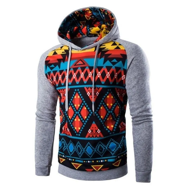 Tribal Colorful Geometric Print Hoodie