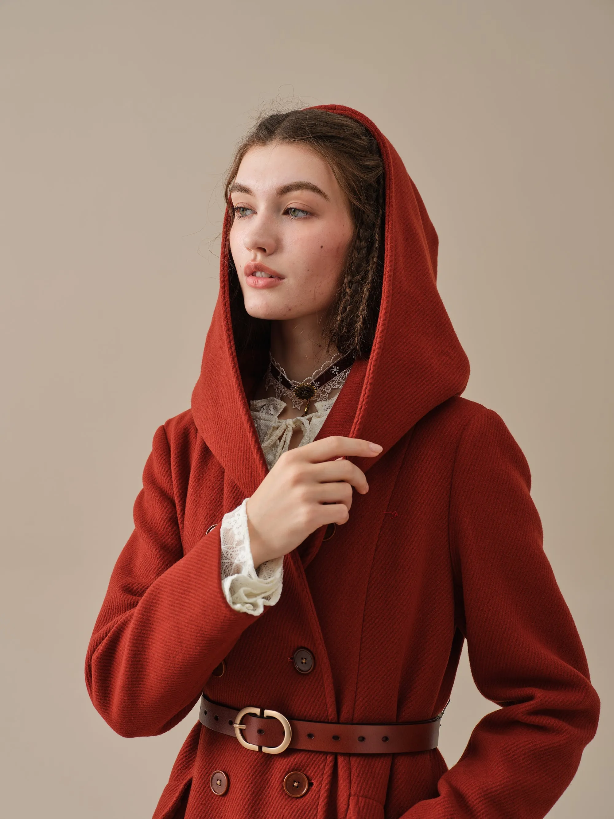 Trista 24 | 100% twill wool hooded coat