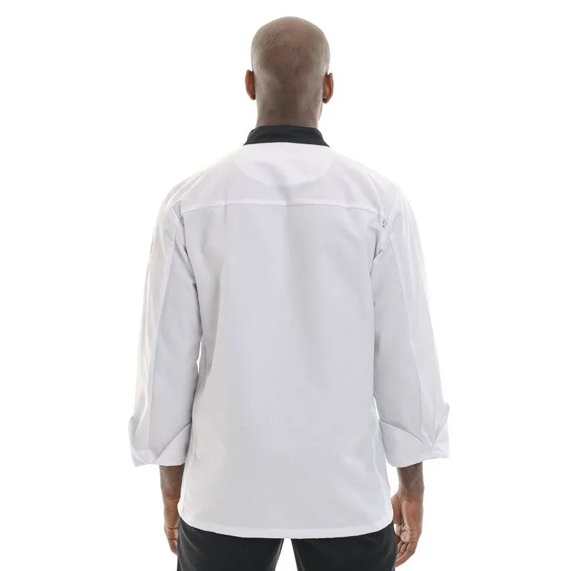 White and Black Long Sleeve Chef Coat Energy - ROBUR