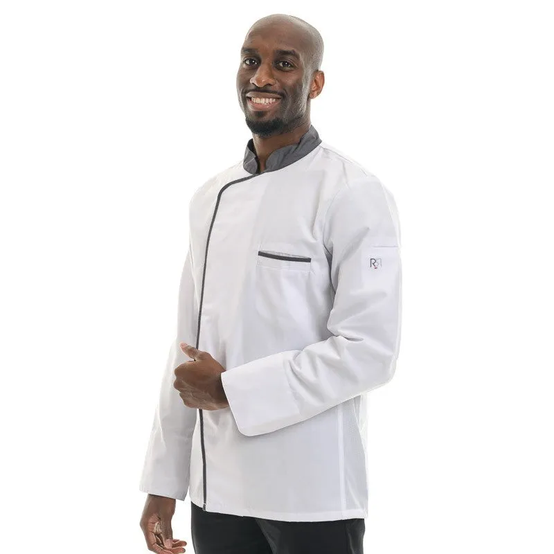 White Anthracite Long Sleeve Chef Coat Energy - ROBUR