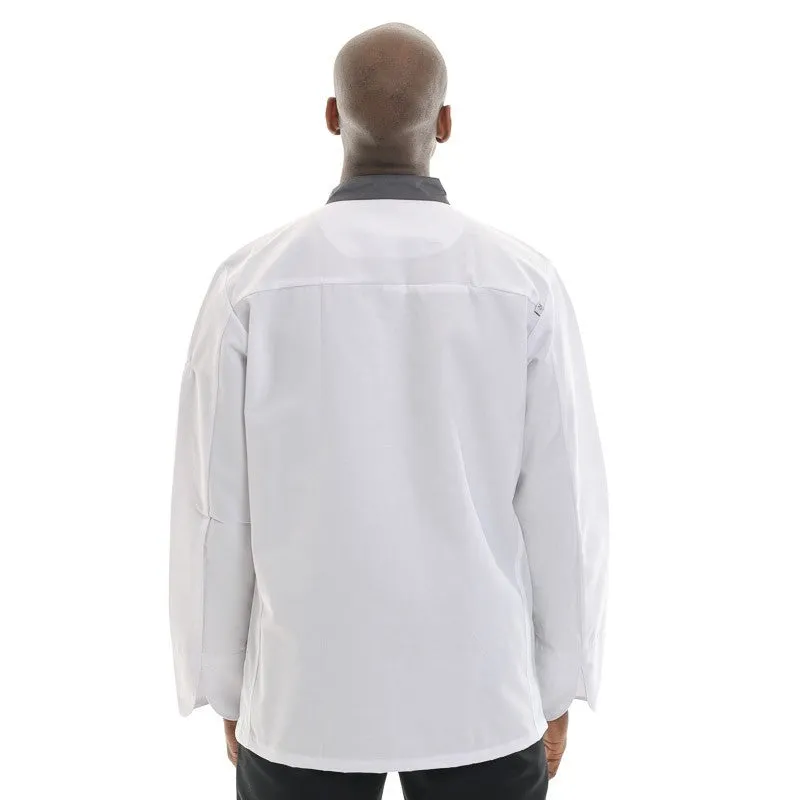 White Anthracite Long Sleeve Chef Coat Energy - ROBUR