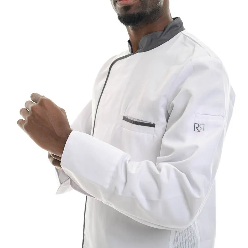 White Anthracite Long Sleeve Chef Coat Energy - ROBUR