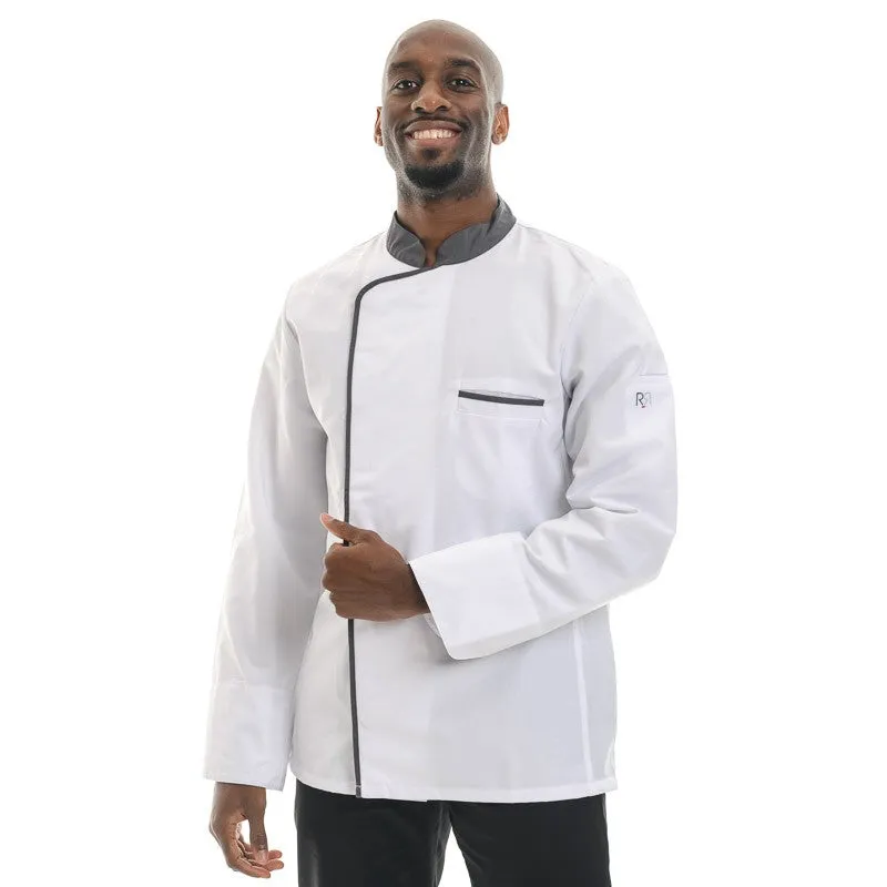 White Anthracite Long Sleeve Chef Coat Energy - ROBUR