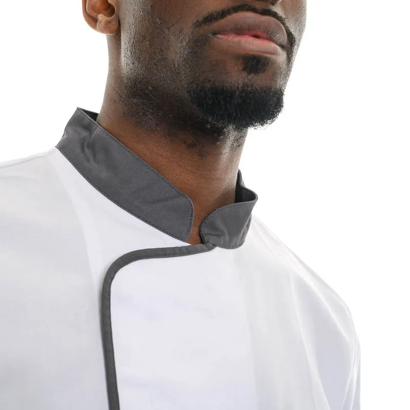 White Anthracite Long Sleeve Chef Coat Energy - ROBUR