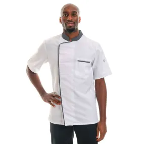 White Anthracite Short Sleeve Kitchen Coat Energy - ROBUR