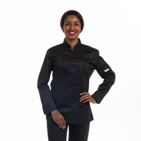 Women Eco-responsible Black Long Sleeve Kitchen Coat - MANELLI