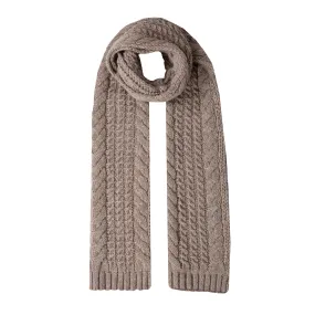 Women’s Cable Knit Scarf with Marl Yarn