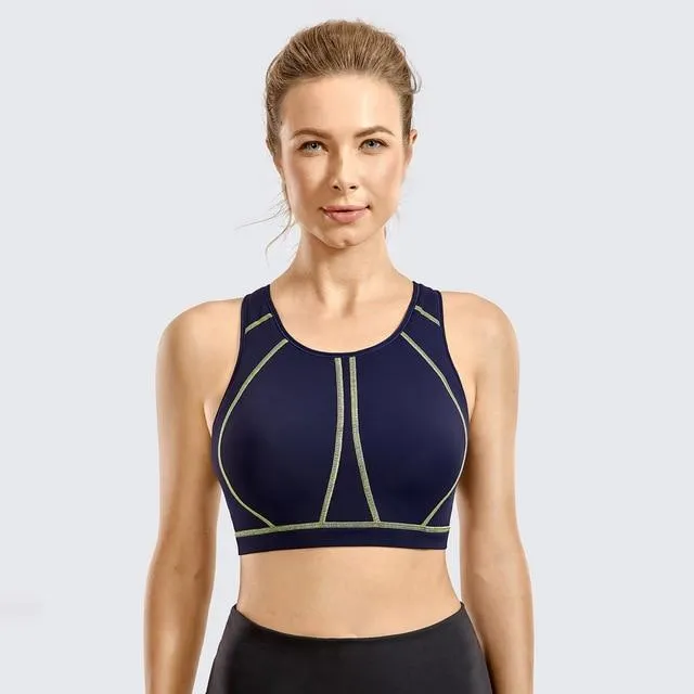 Women's High Impact Padded Supportive Wire-free Full Coverage Sports Bra