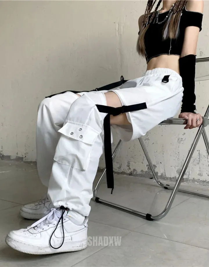 Womens White Cargo Pants